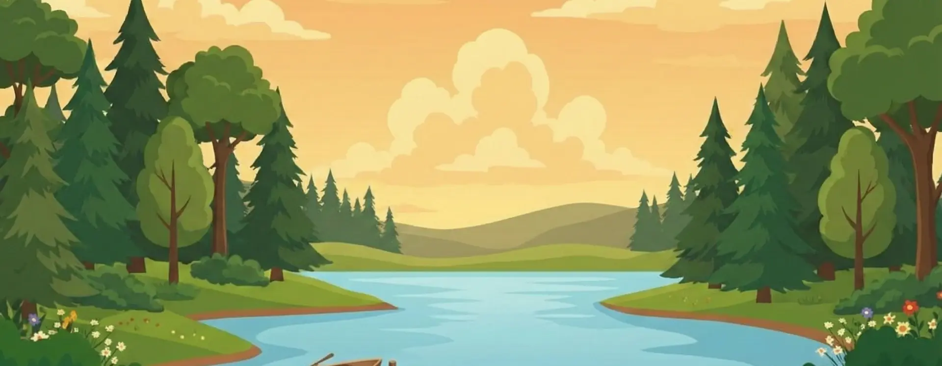 Rzeka oraz krajobraz łąk na stronie żłobka kraków